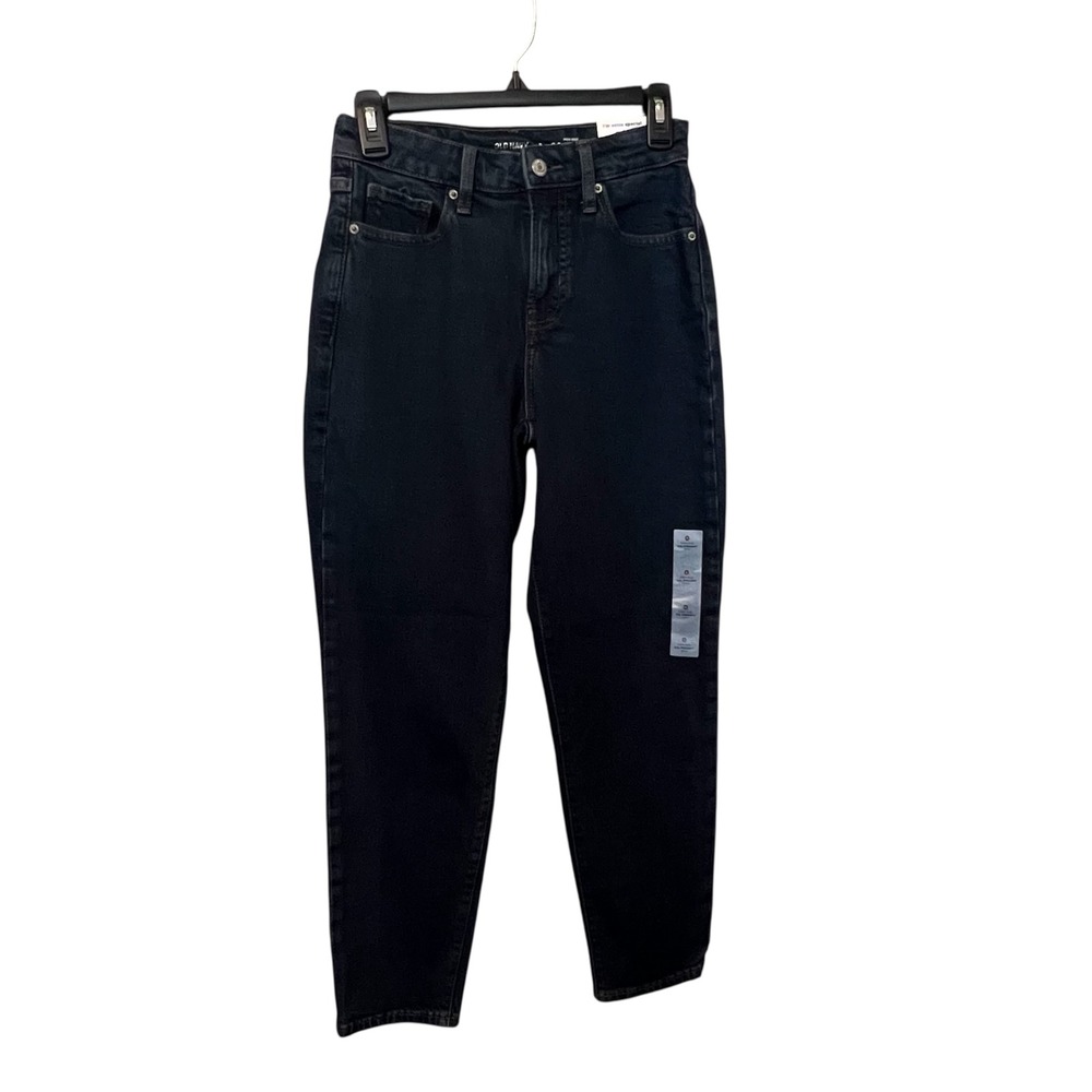 Old Navy OG Straight Ankle High Rise Jeans Womens Size 0 Dark Wash Mom Jeans